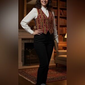 Vintage bob mackie wearable art wild cat vest